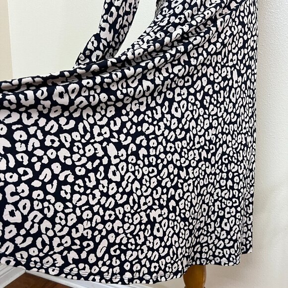 Jessica Howard Women's Ruched Midi Jersey Dress 10P Leopard Print - Picture 6 of 13